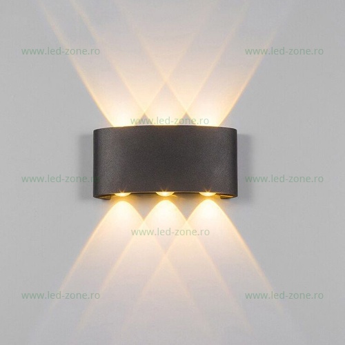 Aplica LED 2x3W Exterior Negru LZ2056-6
