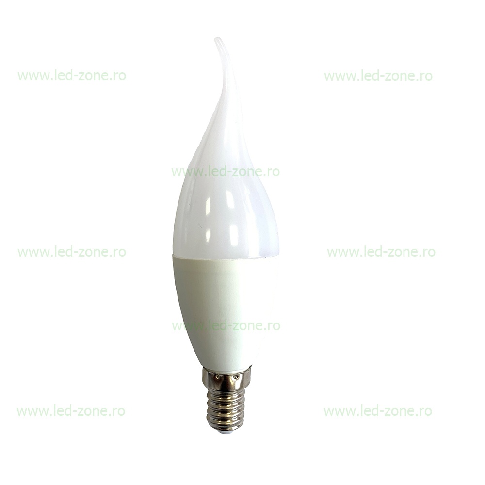 Bec LED E14 7W Flacara Mat Plastic