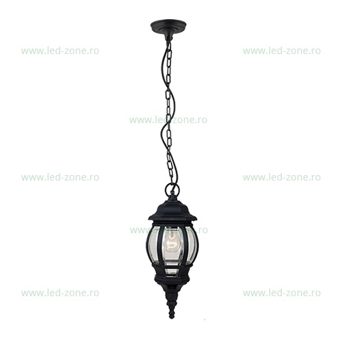Felinar Iluminat Exterior Suspendat Negru JAMES