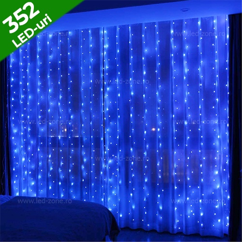 Instalatie LED Perdea Turturi 3x3m 352 LED 8mm Fir Negru