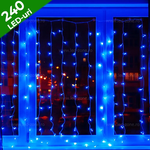 Instalatie LED Perdea Turturi 5x1m Diverse Culori Fir Negru Flash