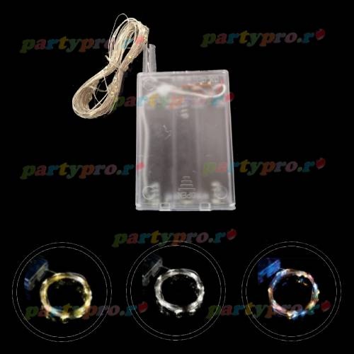 Instalatie Pom 50 Miniled-uri 1 Fir Cupru 5m cu Baterii