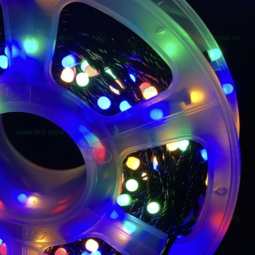 Instalatie Pom Craciun 300 LED-uri Fir Negru