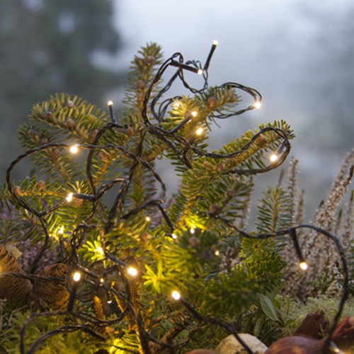 Instalatie Pom Craciun 90 LED-uri Exterior Fir Negru Cauciucat