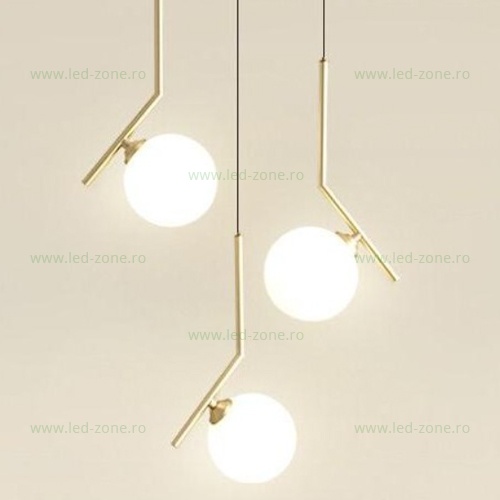 Lustra 3 Socluri E14 Auriu LZLD22127-3