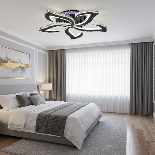 Lustra LED 148W Neagra 3 Functii RGB Dimabila cu Telecomanda LZ7316