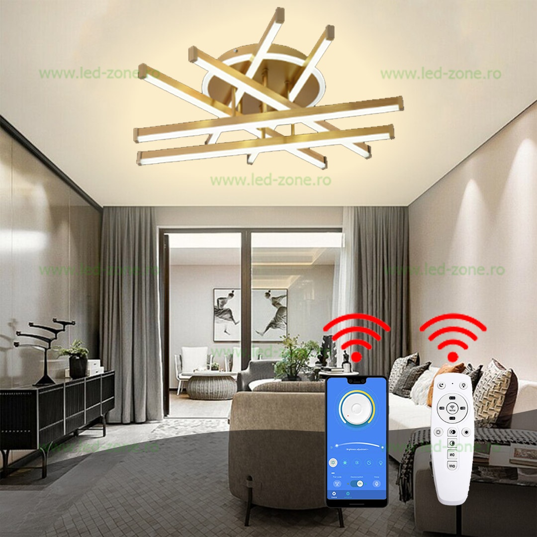 Lustra LED 150W 3 Functii Dimabila cu Telecomanda sau Telefon LZ306-6