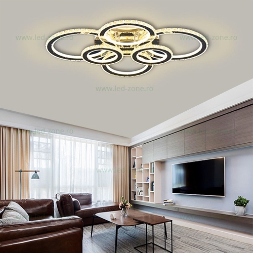 Lustra LED 200W 3 Functii Dimabila cu Telecomanda Cristal LZ88131-6