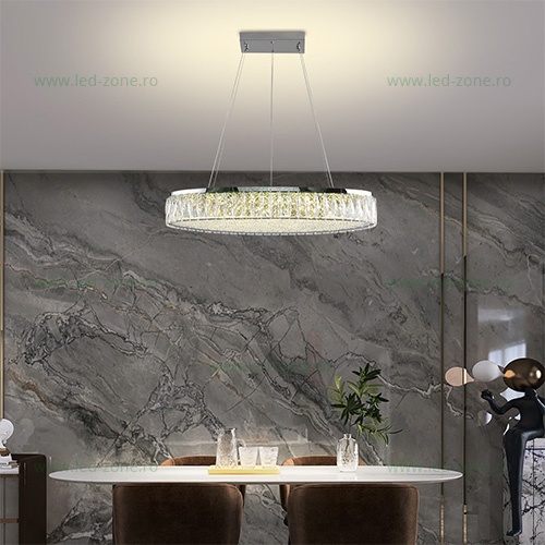Lustra LED 240W 3 Functii Dimabila cu Telecomanda Cristal LZ9581-800