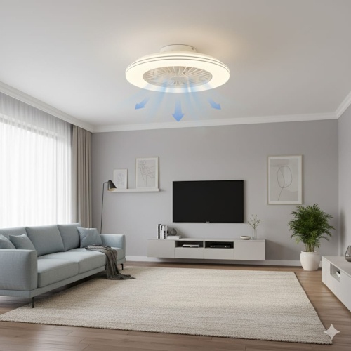 Lustra LED 48W + 15W CCT Dimabila cu Telecomanda si Ventilator ERSTE