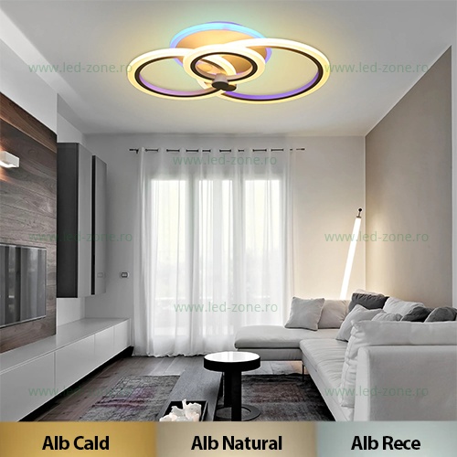 Lustra LED 66W 3 Functii Dimabila cu Telecomanda LZ8006 RGB