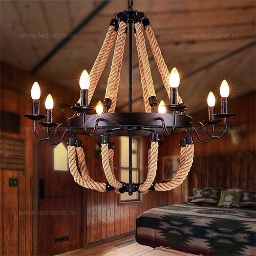 Lustra Rustic 8 Socluri E14 LZ8860-8