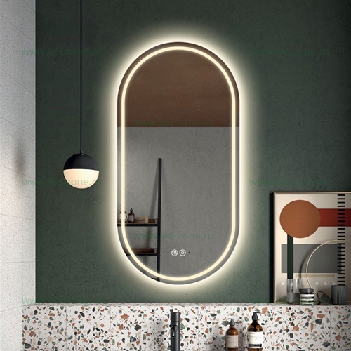 Oglinda Baie LED 50x80cm Touch Dezaburire LZJ120-1