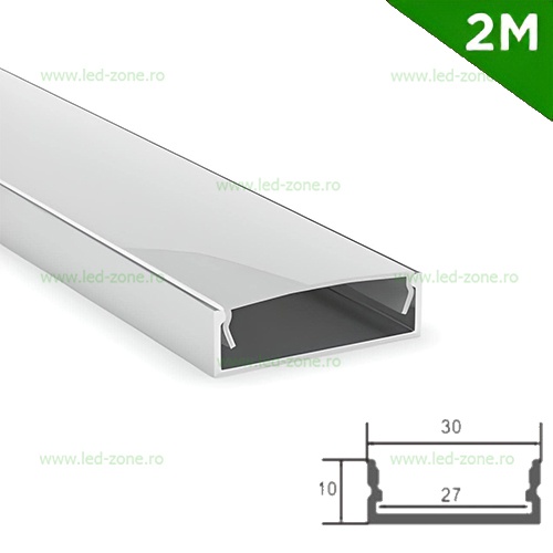 Profil Aluminiu Aplicat Dispersor Mat 2M 27MM