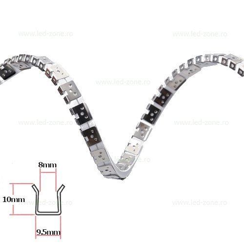 Profil Aluminiu Flexibil Montaj Neon Flex Slim 8x16mm