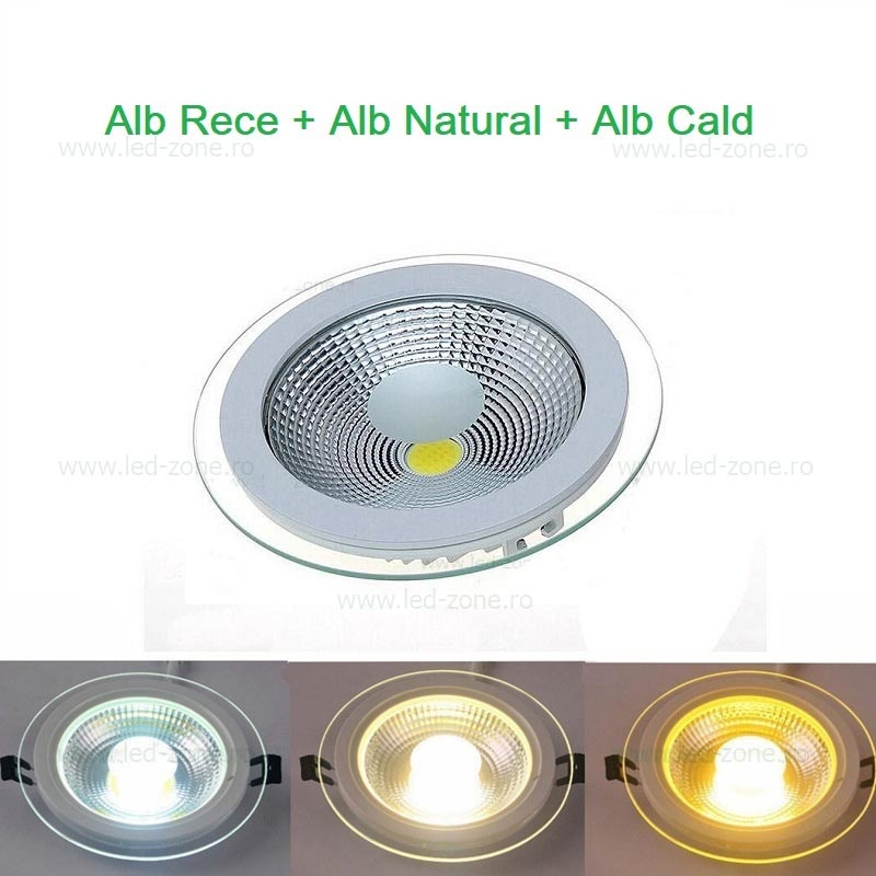 Spot LED 18W Rotund COB Sticla 3 Functii
