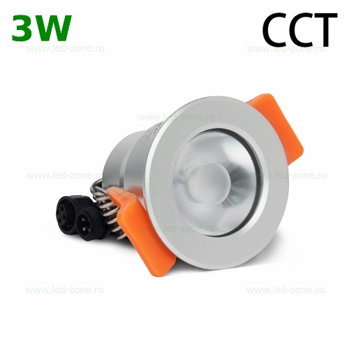 Spot LED 3W Rotund Incastrat CCT 12V