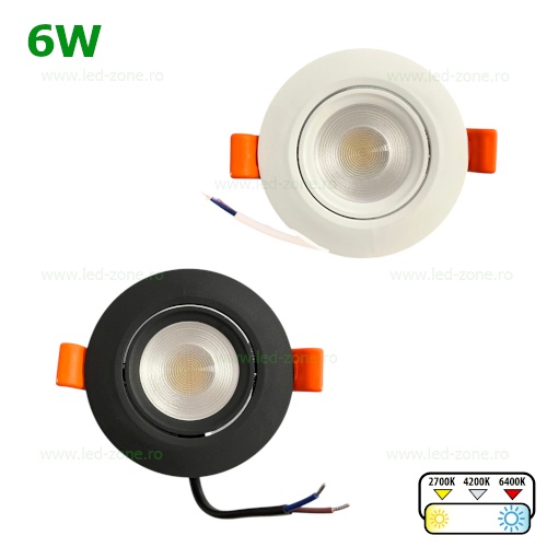 Spot LED 6W COB Rotund Mobil CCT