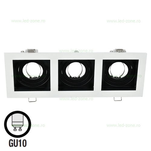 Suport Incastrat 3 Becuri Spot LED GU10