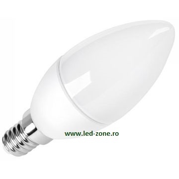 Bec LED E14 7W Lumanare Mat Plastic