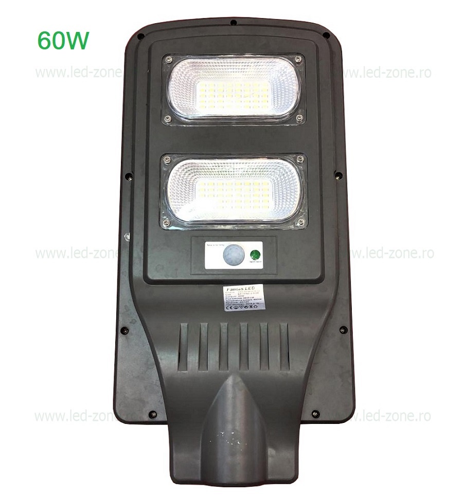 Lampa LED Iluminat Stradal 60W 96xSMD Solara cu Senzor Miscare