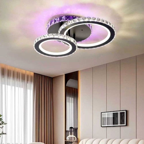 Lustra LED 120W Neagra 3 Functii cu Telecomanda LZ107-2