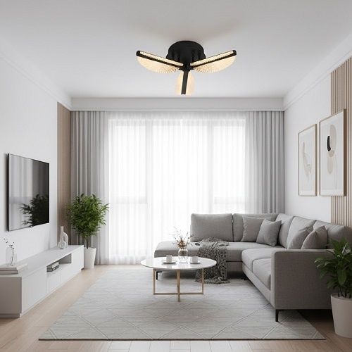 Lustra LED 42W Neagra 3 Functii cu Telecomanda LZ9400