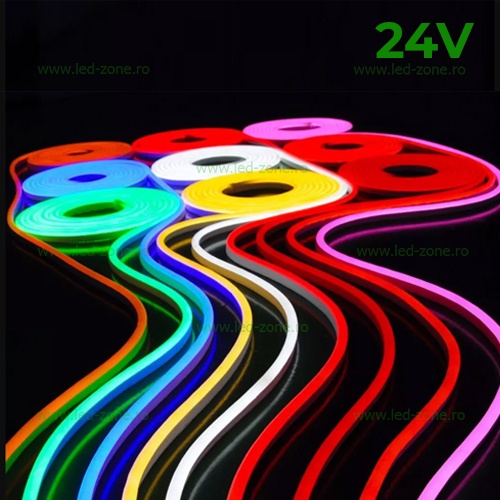 Neonflex LED Ultra Slim 24V 4.8x10.5mm Diverse Culori IP65