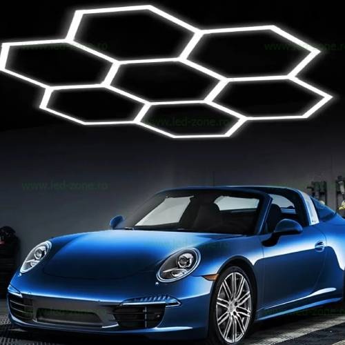 Set 7 Hexagoane LED Honeycomb 240W Tuburi 440mm