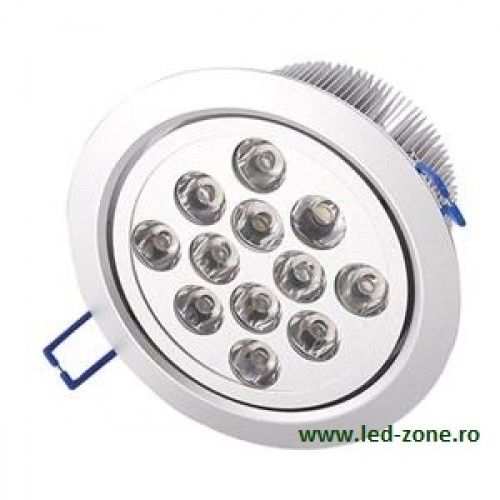 Spot LED 12x1W Rotund Mobil Argintiu 220V