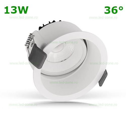 Spot LED 13W Rotund Mobil 36 Grade Alb