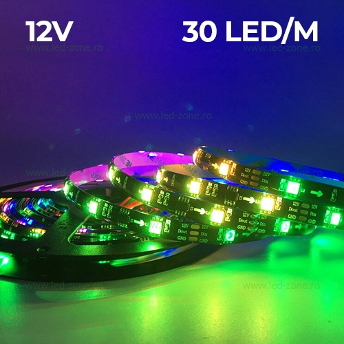 Banda LED 5050 30 SMD/ML Silicon Digitala RGB 12V