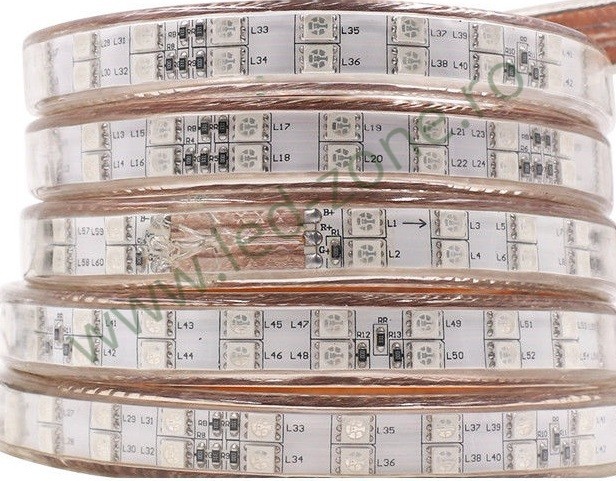 Banda LED 5050 96 SMD/ML RGB 220V Lupa 2 Randuri