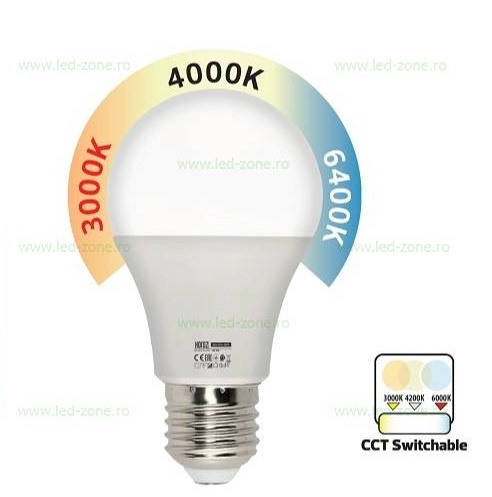 Bec LED E27 10W Iluminare 260 Grade CCT 3 Functii