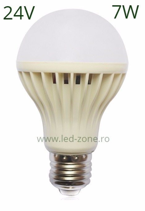 Bec LED E27 7W Glob Mat Plastic 24V