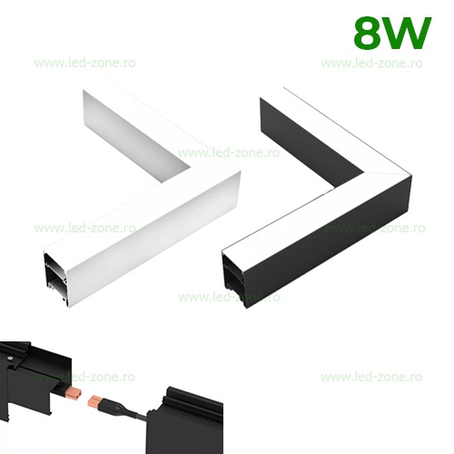 Corp Iluminat LED 8W Interconectabil Suspendat 90 Grade