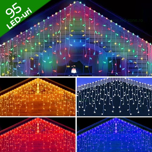 Instalatie LED Perdea Turturi 3x0.7m Exterior Fir Alb Cauciucat
