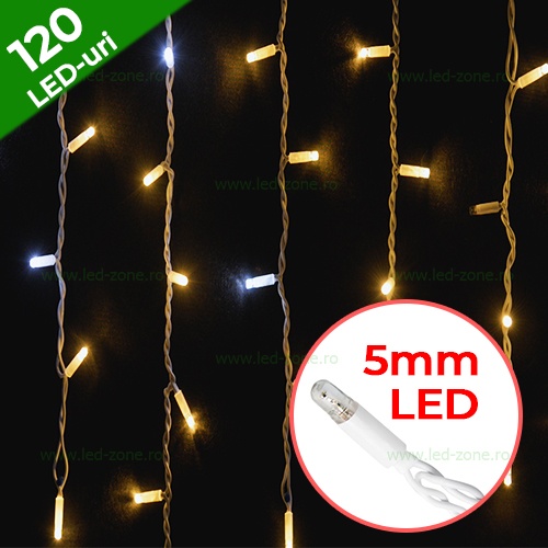 Instalatie LED Perdea Turturi Flash 3x1m 120 LED 5mm Fir Alb