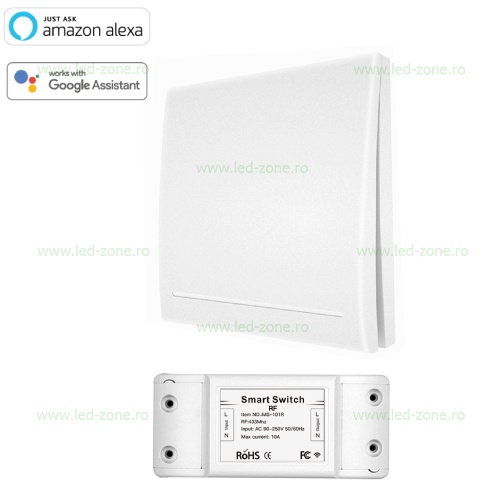 Intrerupator si Releu Wireless 10A WI-FI Compatibil Alexa si Google Home