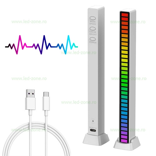 Lampa Birou LED Iluminat Ambiental Sonor USB