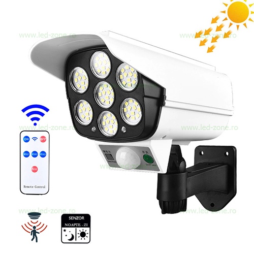 Lampa LED Exterior Solara cu Senzor si Telecomanda