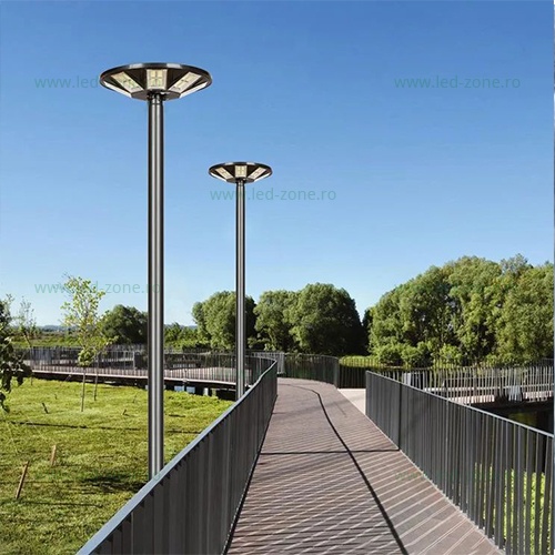 Lampa LED Iluminat Stradal UFO 400W Solara Telecomanda Stalp 2M