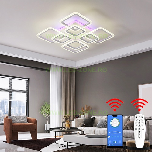 Lustra LED 240W 3 Functii Dimabila Telecomanda sau Telefon LZ6809-44