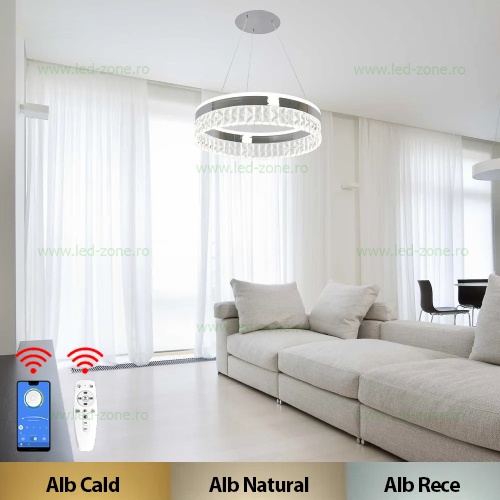 Lustra LED 80W 3 Functii Dimabila cu Telecomanda sau Telefon LZ75L244
