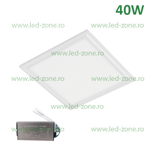 Panou LED 40W 60x60cm Incastrabil Alb Kit Emergenta