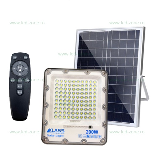 Proiector LED 200W cu Panou Solar si Telecomanda LZ8216
