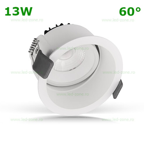 Spot LED 13W Rotund Mobil 60 Grade Alb