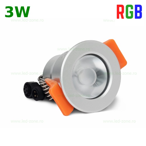 Spot LED 3W Rotund Incastrat RGB 12V