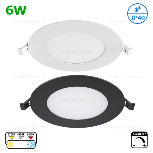 Spot LED 6W Rotund Incastrat Dimabil CCT IP40