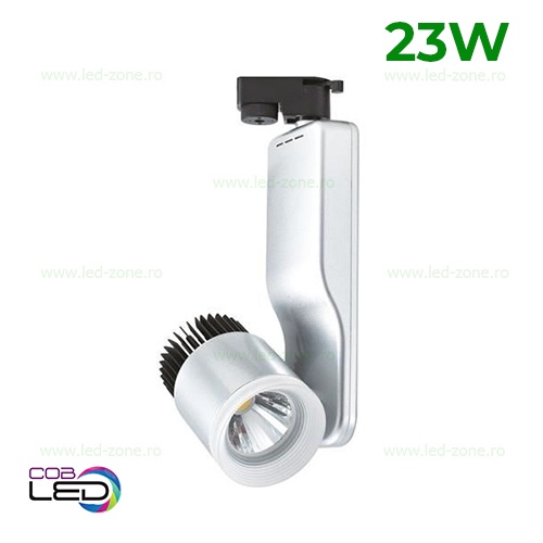 Spot LED Magazin Sina 23W Paris Argintiu